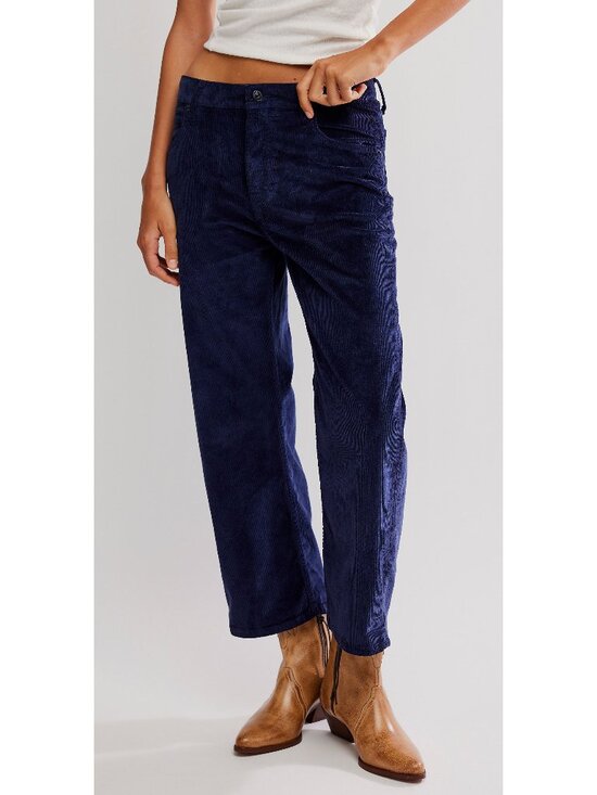 Free People Denim - FREE PEOPLE We The Free Deep Trance Dropped Corduroy Jeans / Deep Seas